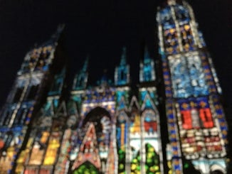 Light show at Rouen's Cathedral
