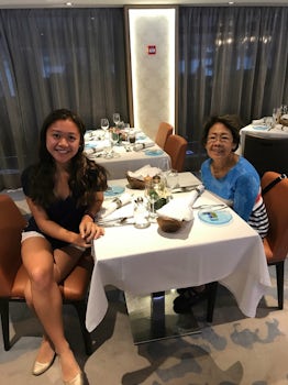 Food is amazing. Here is my grandma and I