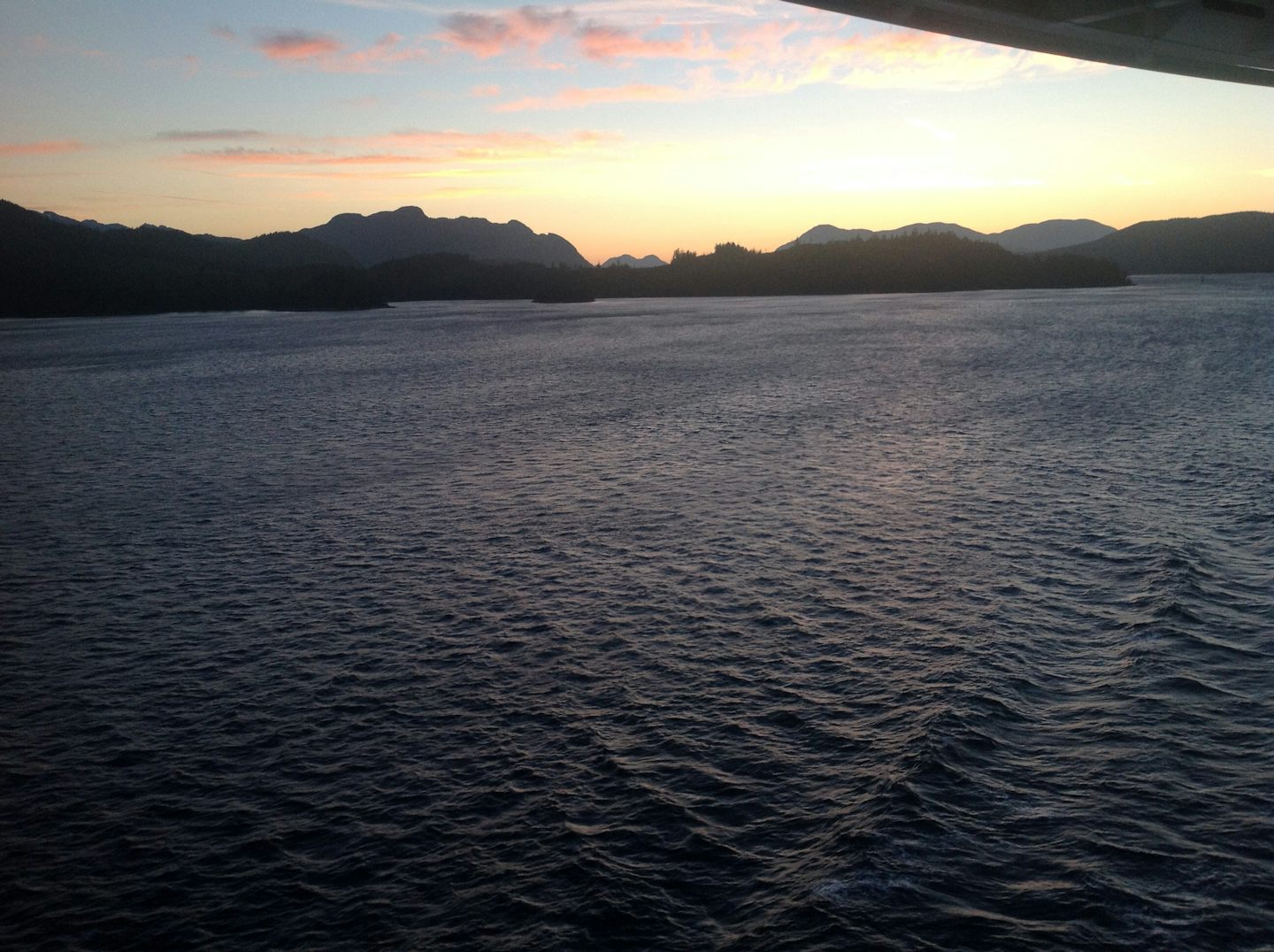 Sunset as we transited the straits to Vancouver