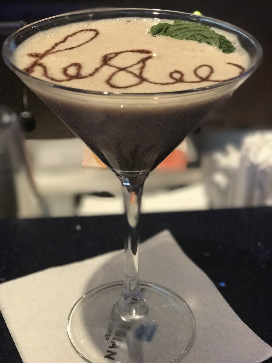 A chocolate martini from the martini bar. Perfection
