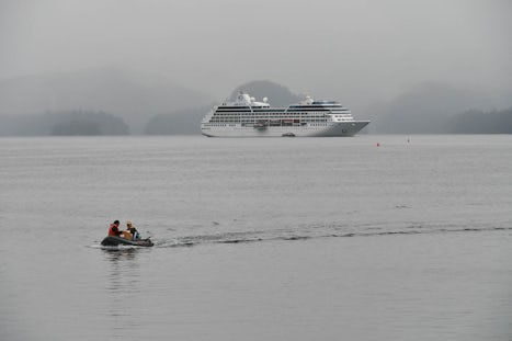 Oceania Regatta tendered off of Sitka. Our tender was somewhat larger than