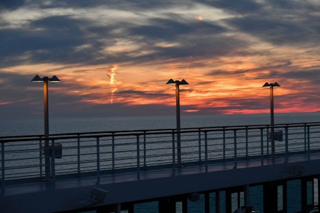 Final sunset on the top deck of the Regatta.