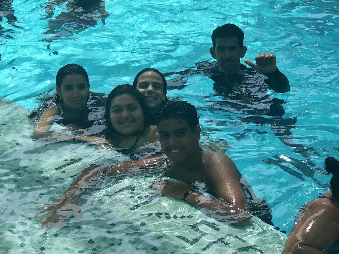 Kids at deep pool.