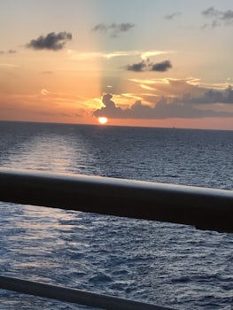 Sunset from the back of the ship
