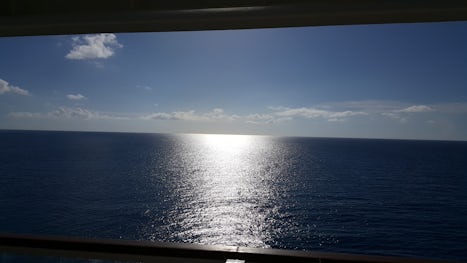 View from our aft facing balcony cabin...
