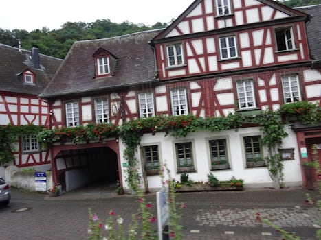 Typical Half Timbered home in Germany, near Marksburg Castle