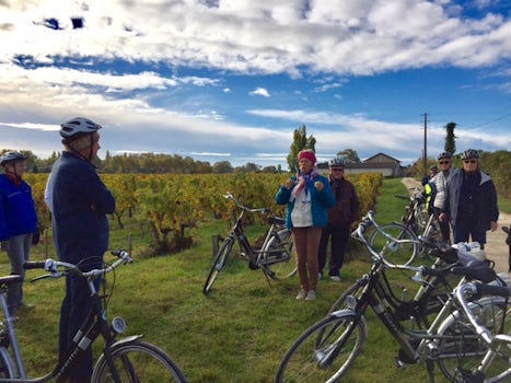 Biking through vineyards