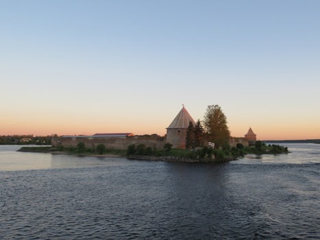 Fort Schleusselberg, Lake Onega, in the evening