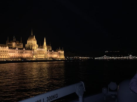 View of Budapest from the ship - we parked right across from the parliament