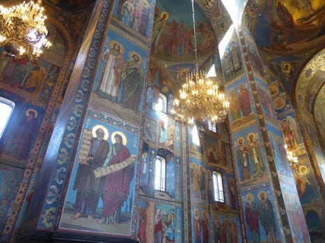 Interior of Church of Our Savior of Spilled Blood.  The interior walls are