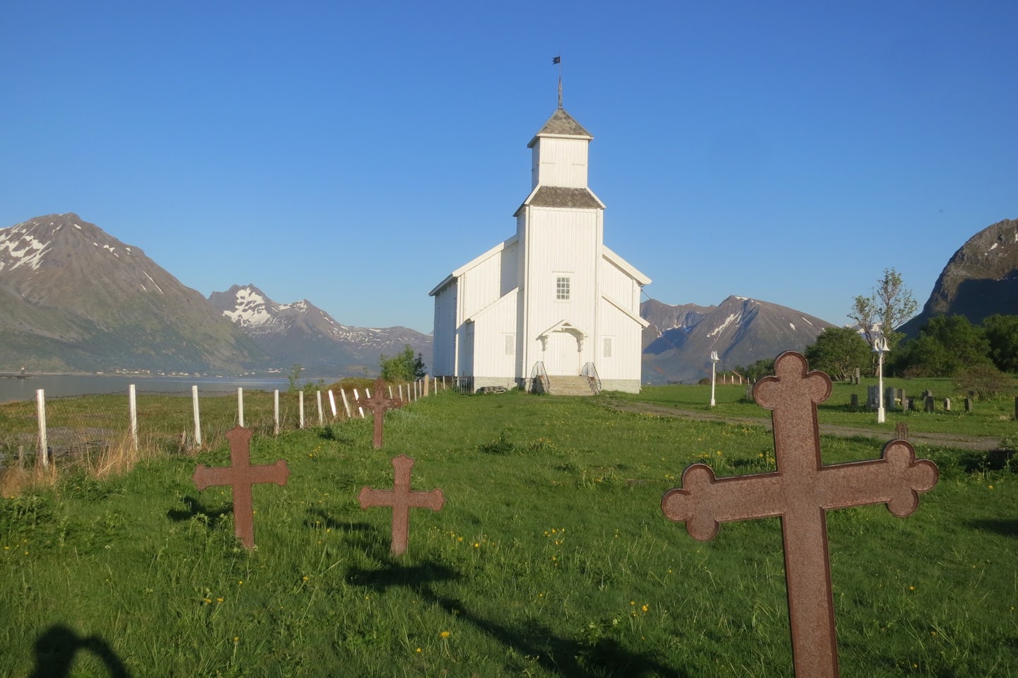 Gimsøy Church at Lofoten. Excursion: Highlights of Lofoten