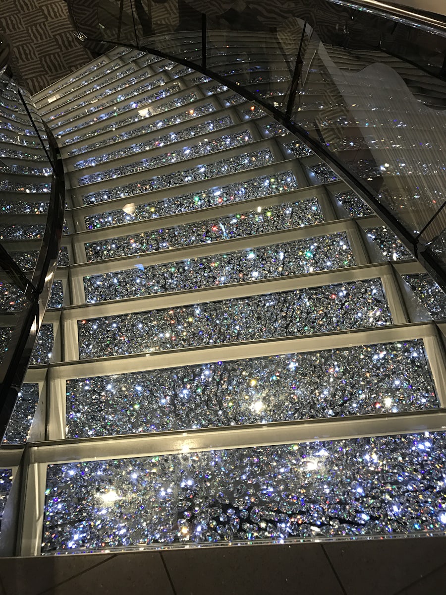 Close up view of crystal staircase.