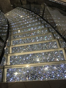 Close up view of crystal staircase.