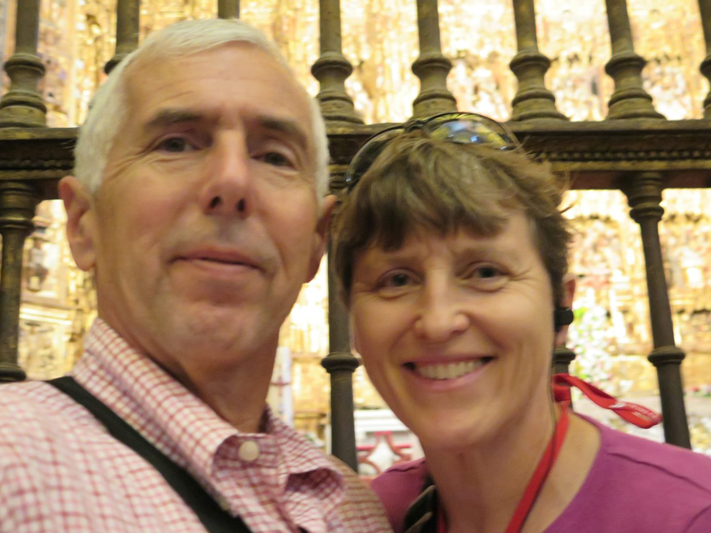Us in front of gold altar in Seville