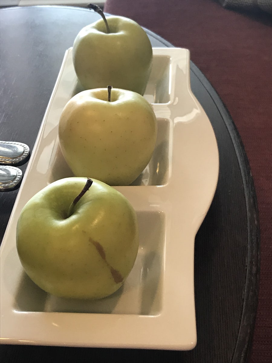 Complimentary green apples to stop seasickness