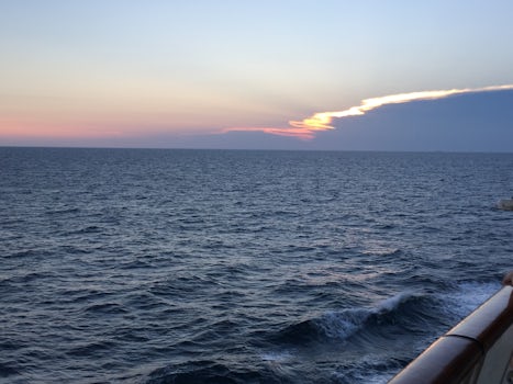 Sunset over Atlantic, from deck 5 outside main dining room