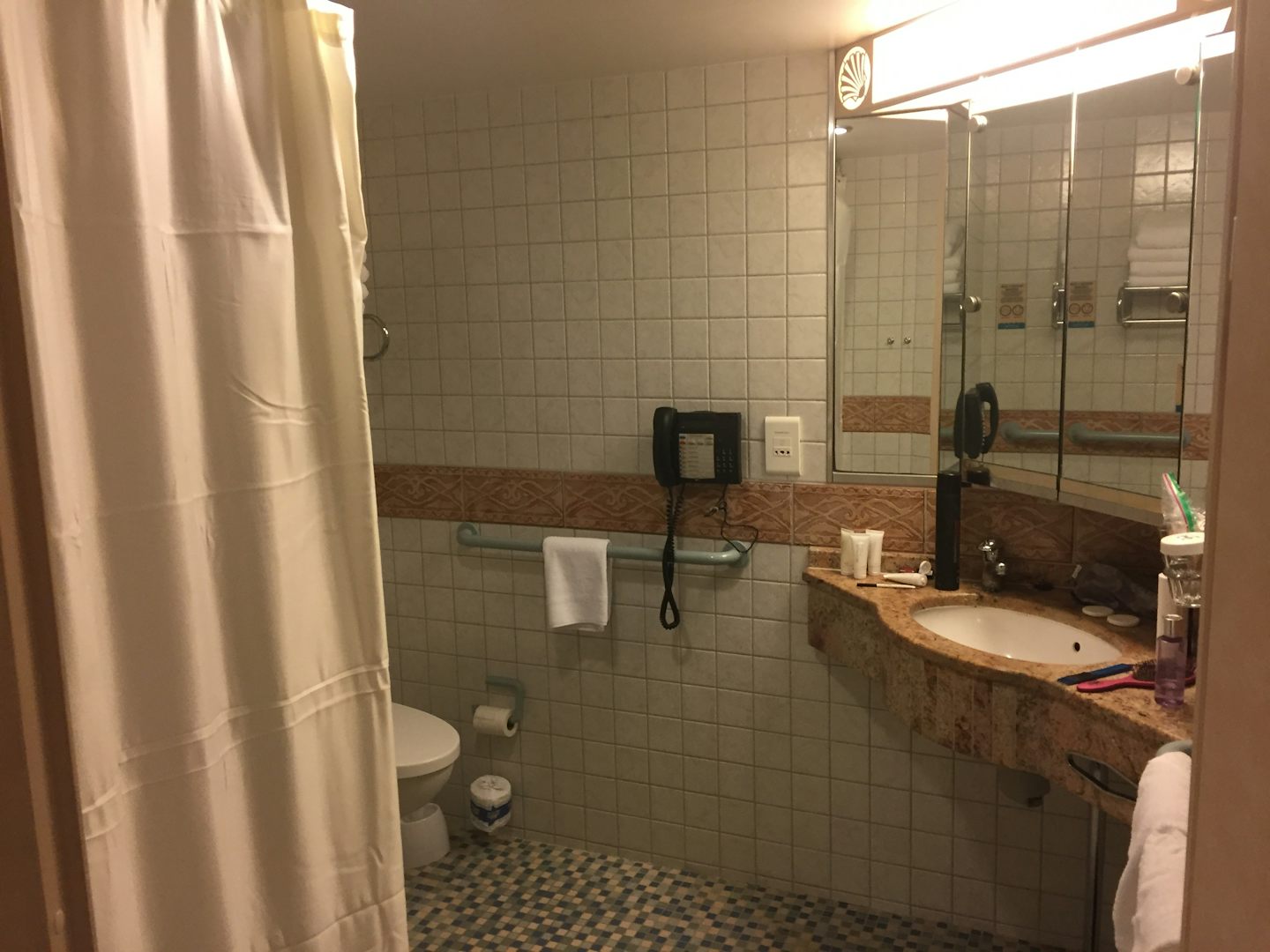 Accessible bathroom. No tub.