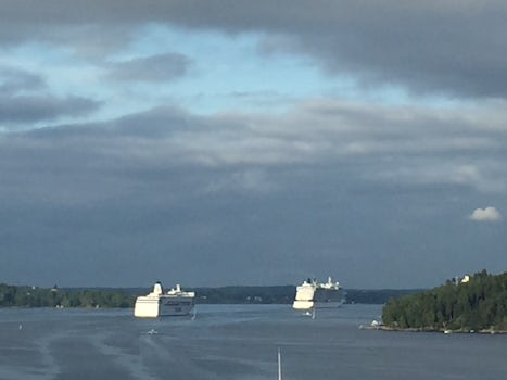 Leaving Stockholm. There were two other ships in front of us
