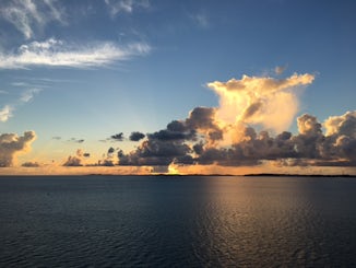 Sunrise from our cabin window as we approach Bermuda