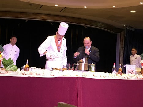 The culinary demonstration by the executive chef and the maitre d' was