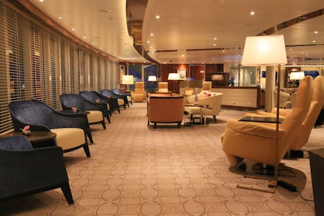 Recliners in Seabourn Square on deck 7.
