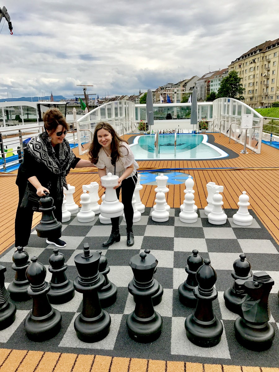 Checkmate!!! Having fun on the top deck!!!!