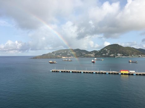 Going into St. Maarten, we saw a rainbow.  Beautiful island.