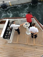 Captain taking ship out of port in Skagen
