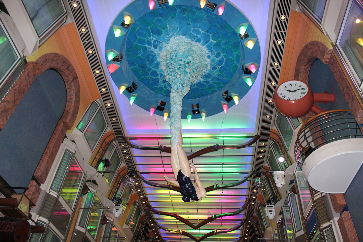 mermaid hanging from the ceiling in the promenade deck
