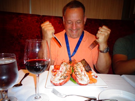My Dad enjoying the best lobster in the world! :D