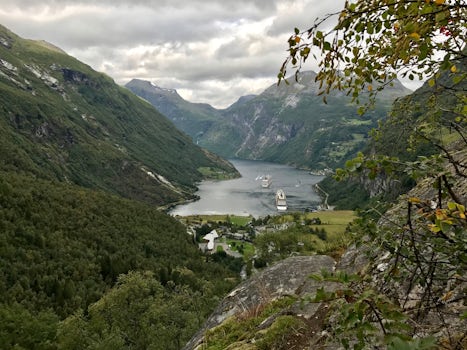 Taken on an excursion from Geiranger back toward the port of Geiranger.