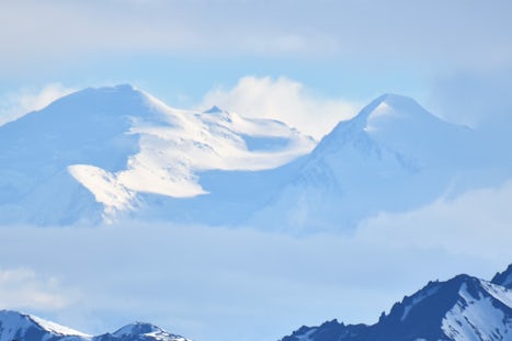 Both peaks of Mt. Denali from 45 miles away.