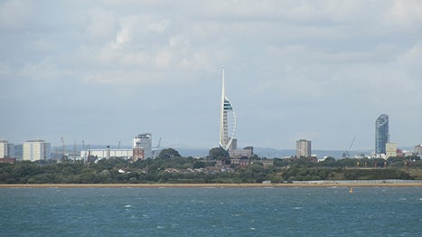 Passing Portsmouth after departing Southampton.