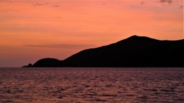 The northern tip of Waya Island, Fiji from Nalauwaki Bay at sunrise.