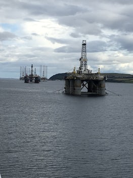 Oil rigs in for repair at Invergorden
