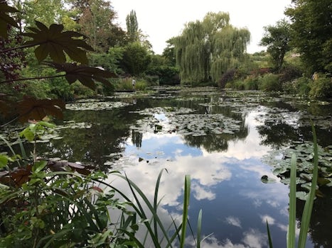 Water lily pond at Claude Monet's home and gardens in Giverny.