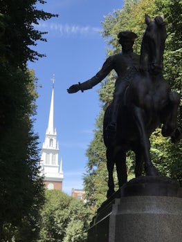 Boston, Old North Church and Paul Revere statue