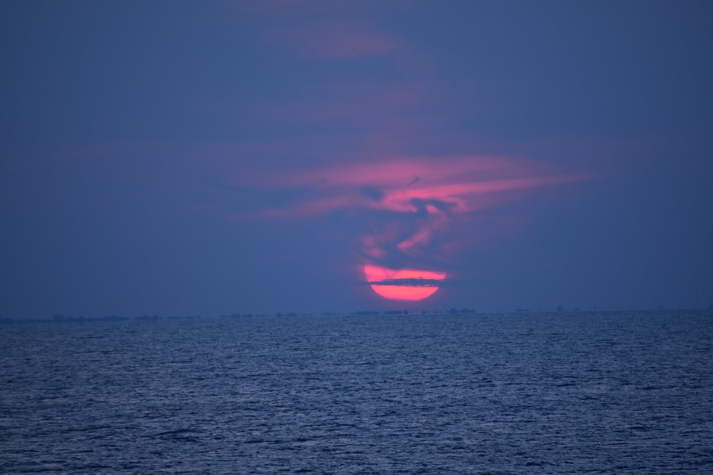 Sunset over the Atlantic ocean
