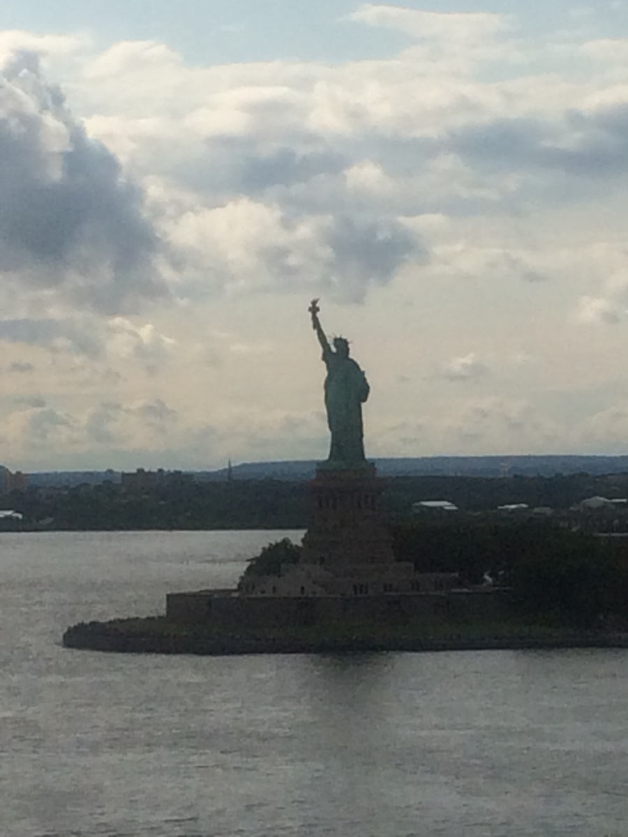 Lady liberty as we sail out of nyc