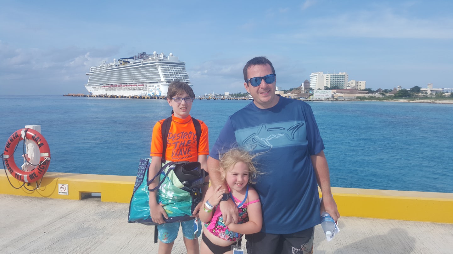 My family on the pier in Cozumel.