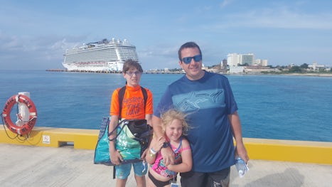 My family on the pier in Cozumel.