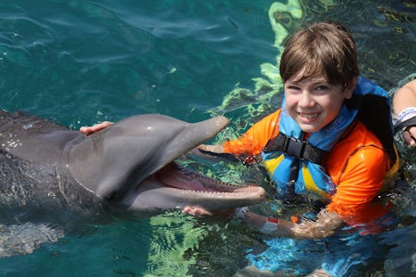 My son on the Dolphin Swim, Push Pull excursion. They took great photos but they were very pricy.