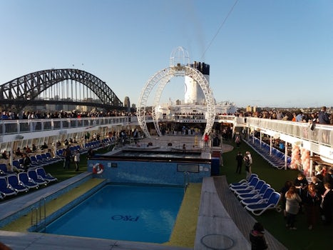 During the awesome Endless Summer Sailaway Party on deck 12, leaving Sydney