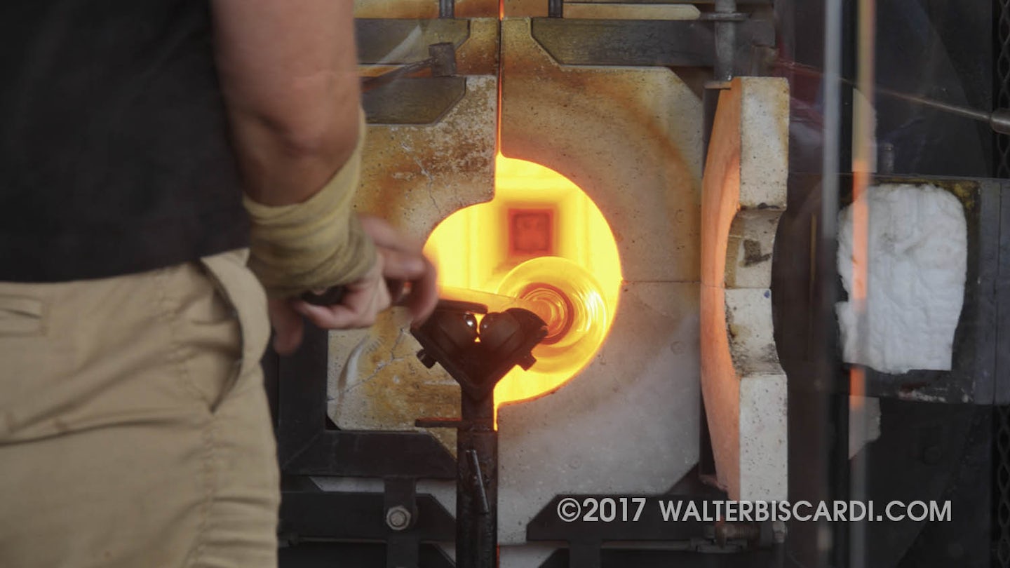 Corning Museum of Glass - Hot Glass Show.  Reheating a piece to 2000 degree