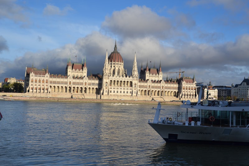 Scenic Ruby moored at Budapest