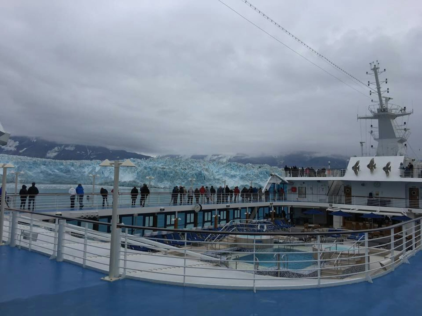 A view of the Regatta deck and the Hubbard glacier.