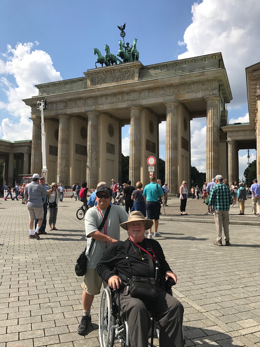 At the Brandenburg Gate, Berlin.