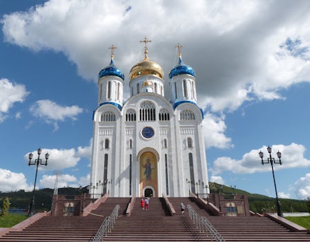 Cathedral Temple in  Victory Square, Yuzhno- Sakhalinsk Russia