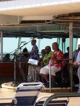 Music being played near main pool daily and during embarkation.