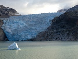 Glacier in Greenland fjord on Sea Day